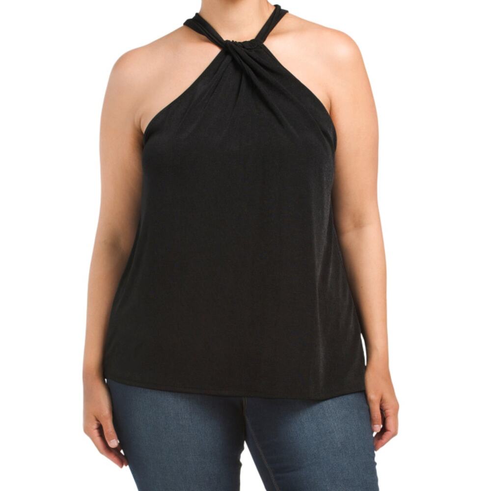 NWT KIM & CAMI Women's Plus Twist Neck Halter Tunic Top